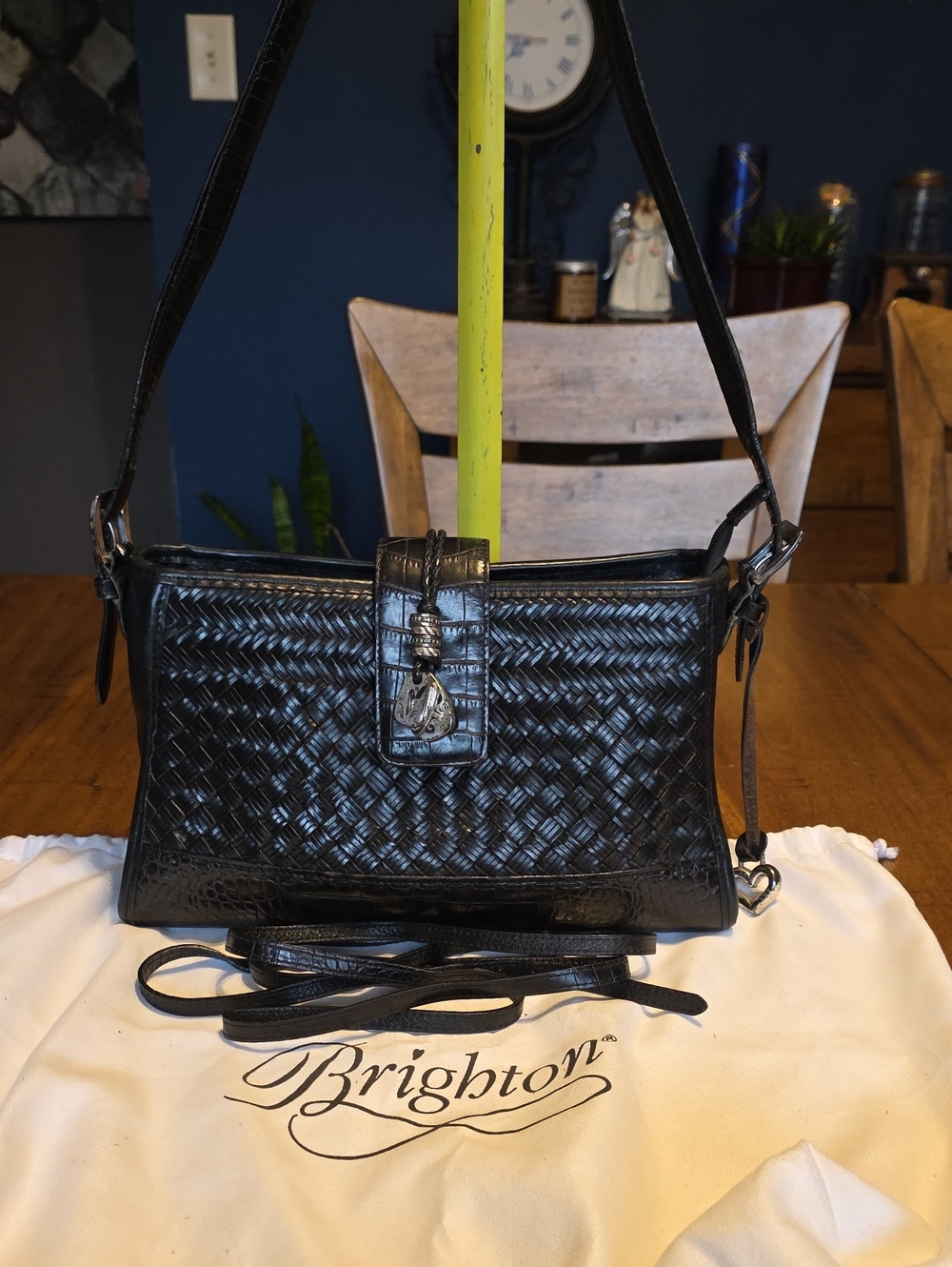 Brighton  Vintage Bree black leather shoulder bag With Dust Bag